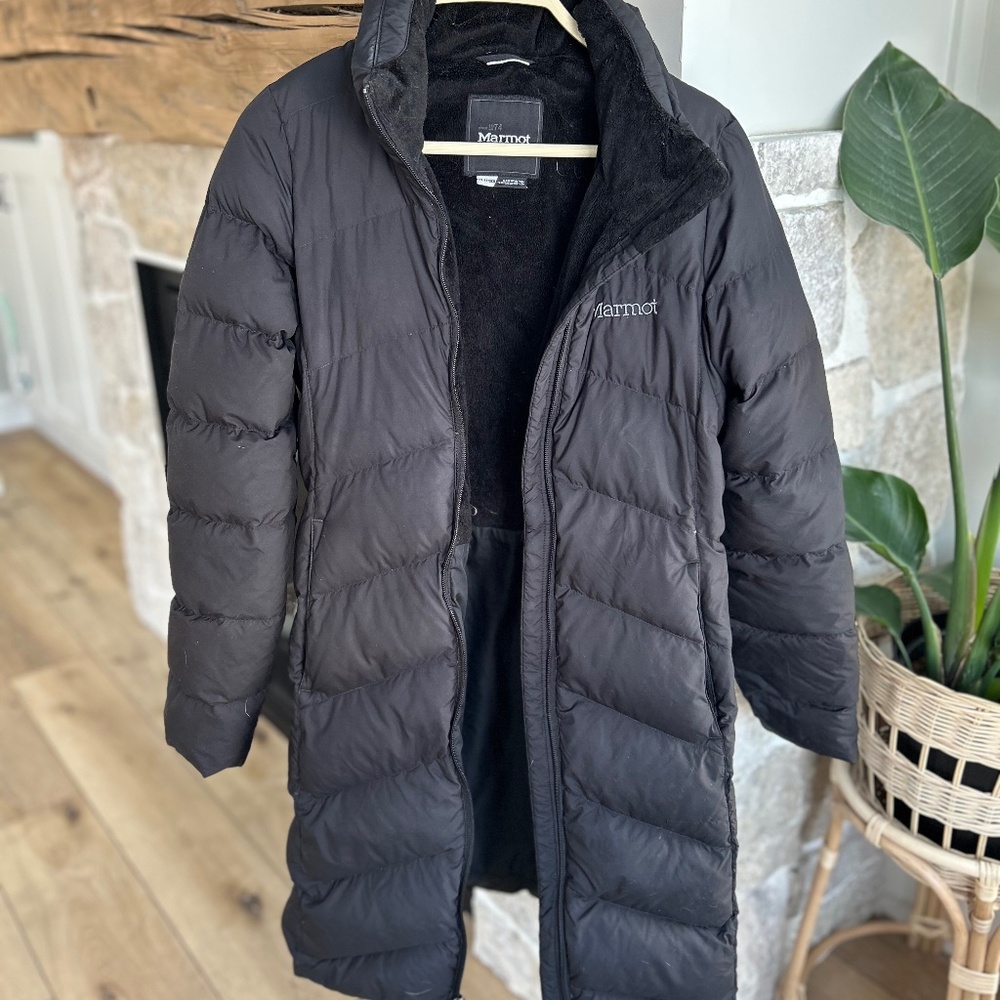 Marmot long down puffer coat